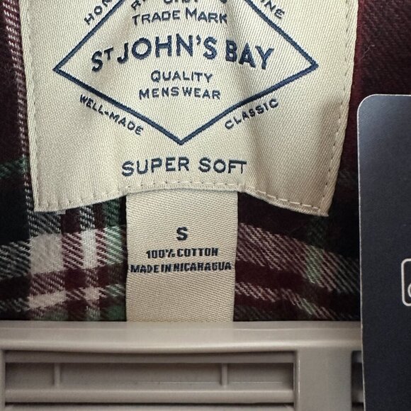ST. JOHN'S BAY MEN'S CLASSIC FIT COTTON FLANNEL SHIRTPLAID PATTERN, SIZE S SMALL - Picture 3 of 11